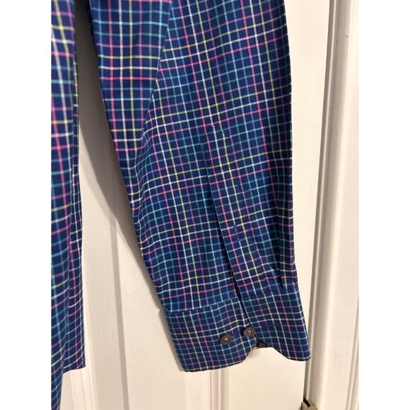 Bugatchi Shaped Fit Shirt Men's Check Print Button Up Long Sleeve Multicolor L - Picture 10 of 16